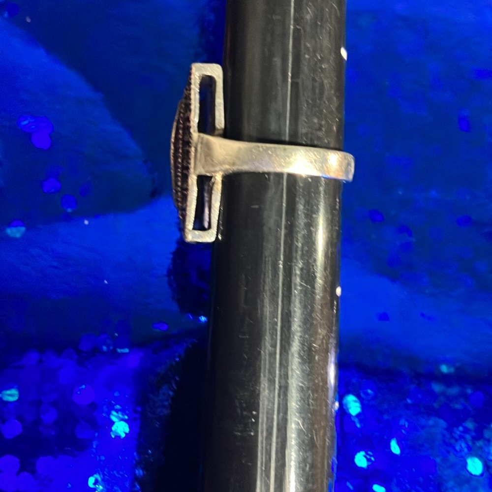 Sterling Silver Marcasite Rectangular Ring Size 7 - image 2